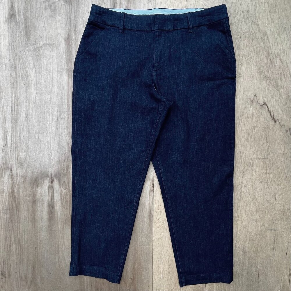 DEAR JOHN HAMPTON TROUSER CUT PANT ZODIAC BLUE WOMEN’S sz 33 High Rise